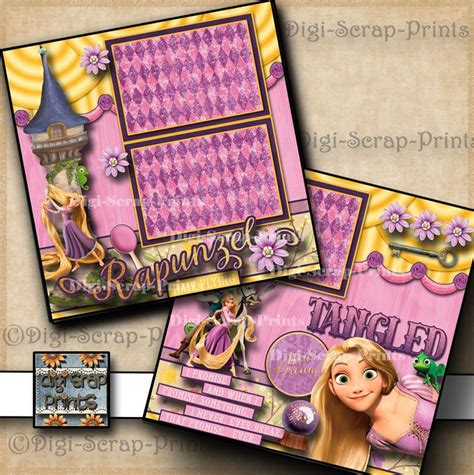 Disney Tangled Rapunzel Princess 2 Printed 12x12 Pre Made Etsy