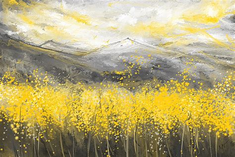 Neutral Sun Yellow And Gray Art Painting By Lourry Legarde Pixels