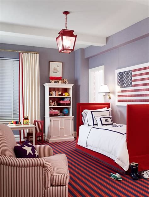 Red White And Blue Boys Room Traditional Boys Room Ashley