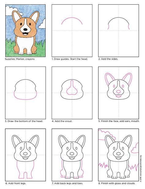 Colour it and show it off to your family and friends. Corgi Dog - Art Projects for Kids