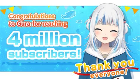 Gawr Gura Has Achieved 4 Million YouTube Subscribers NEWS Hololive