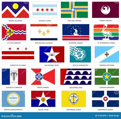 Us City Flags Vector Royalty Free Stock Photo Image 31903095