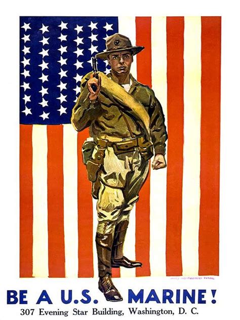 Wwi Marines Recruiting Poster Vintage Reproduction Be Etsy Marine