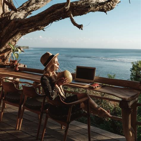 Traveler Nomad Bali Beach Laptop Travel Off Path