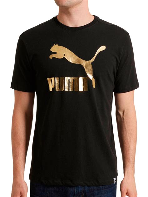 Puma Archive Life Mens Fashion T Shirt Blackgold 836990 36