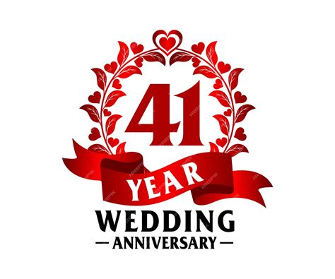 Premium Vector 41st Wedding Anniversary Vector Art For Printing