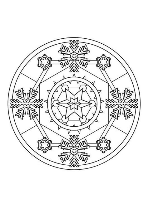 Den ursprungliga formen av de flesta mandalas är en cirkel i vilken man har avbildat de symboliska portarna till kosmos. Ausmalbild Mandalas: Schneeflocken-Mandala zum Ausmalen ...