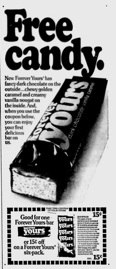 Forever Yours Candy Bar Ad 1976 Heres An Interesting On Flickr