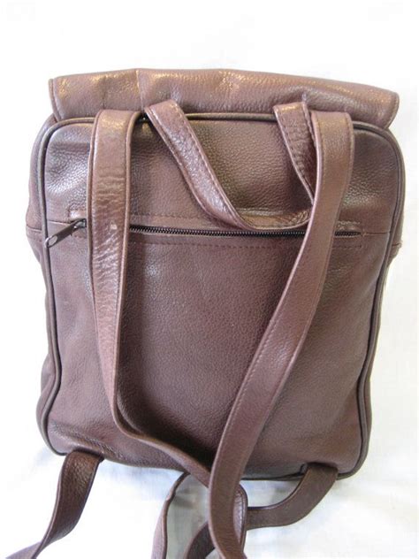 Vintage Tignanello Brown Pebble Leather Backpack Etsy Pebbled