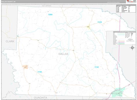 Dallas County, AR Wall Map Premium Style by MarketMAPS - MapSales.com