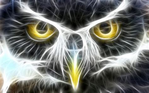 Electric Owl Fractal Art Art Animal Art