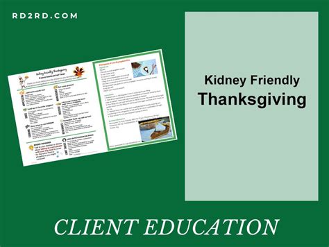 Kidney Friendly Thanksgiving Handout For Dialysis Patients Rd2rd
