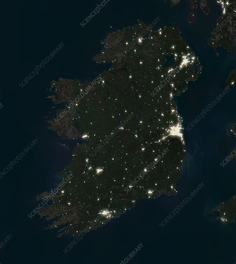 Ireland At Night Satellite Image Stock Image C0477374 Science