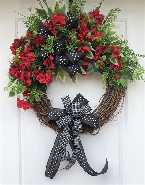 Red Wreath, Everyday Wreath, Grapevine Wreath, Spring Wreath, Summer Wreath, Wreath for front ...
