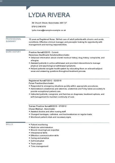 The Best Practice Nurse Cv Examples Myperfectcv