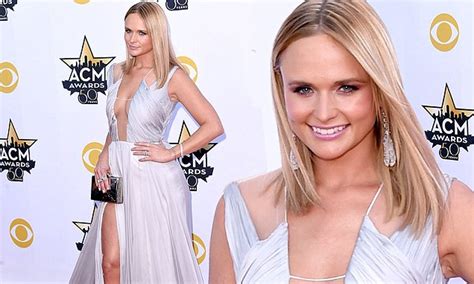 Miranda Lambert Wows At ACM Awards In Plunging Gown And Thigh High Slit Daily Mail Online