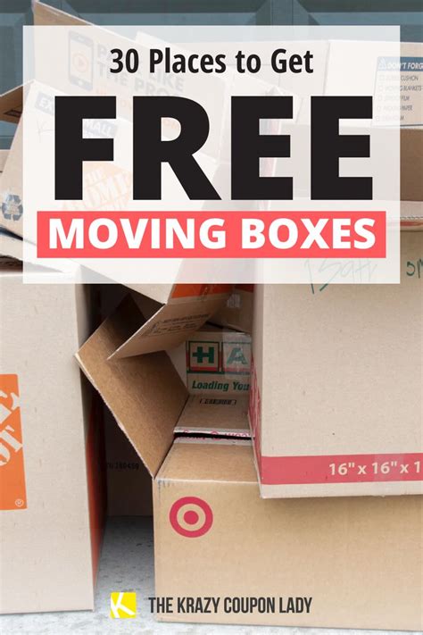 moving boxes with the text 30 places to get free moving boxes