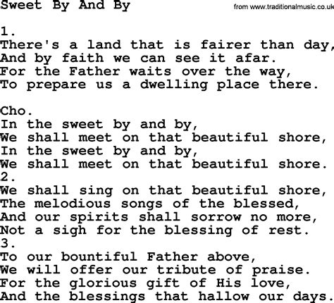 Sweet By And By Apostolic And Pentecostal Hymns And Songs Lyrics And Pdf