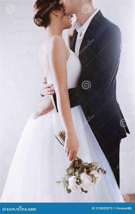 Portrait Of Beautiful Young Couple On Their Wedding Day Stock Image