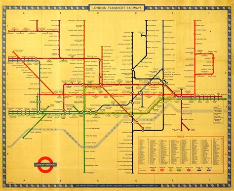 Harry Beck Original Vintage London Underground Transport Railways Map