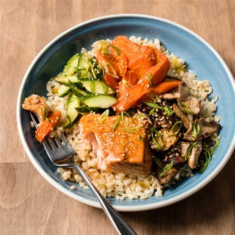 Getting the best rice cooker for basmati rice, offering multiple rice texture settings is the way to go. Brown Rice Bowl with Vegetables and Salmon | America's ...