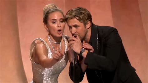 Barbenheimer Emily Blunt And Ryan Gosling Squash Rivalry At Oscars