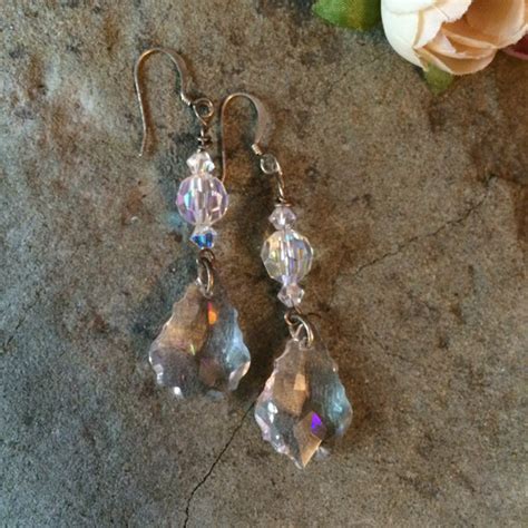 Clear Swarovski Crystal Teardrop Earrings