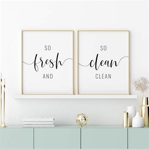 So Fresh And So Clean Clean Printable Art Set Of 2 Wall Art Etsy