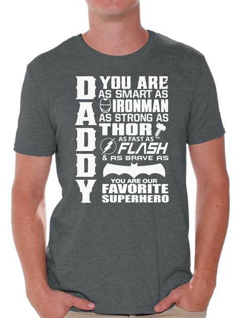Awkward Styles Mens Daddy Superhero Graphic T Shirt Tops Proud Dad