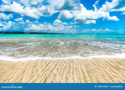 Wave Washing Up Over The Sand On Tropical Beach Stock Photo Image Of