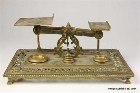 Antique Brass Balance Scales With Weights Scales Sundries