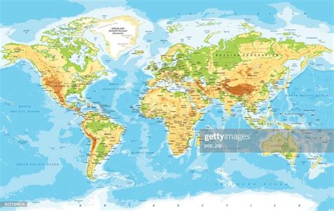 World Map Physical Vector High Res Vector Graphic Getty Images