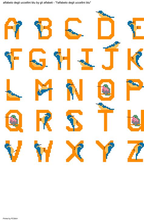 Alfabeto Degli Uccellini Blu Abc Shes Amazing Alphabet Design Cross