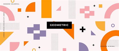 Flat Different Geometric Shapes Pattern Triangles Square Circles