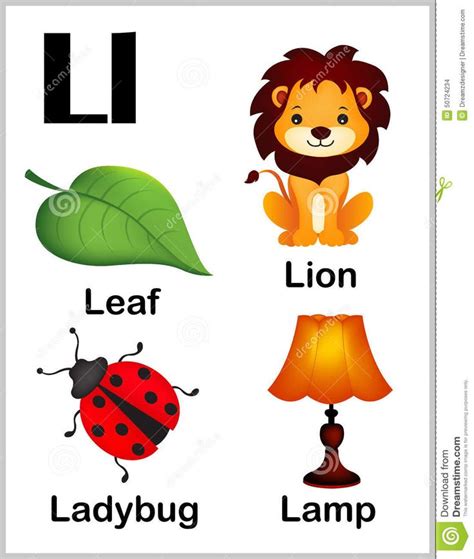 Alphabet Letter L Pictures Stock Vector Illustration Of Ladybug