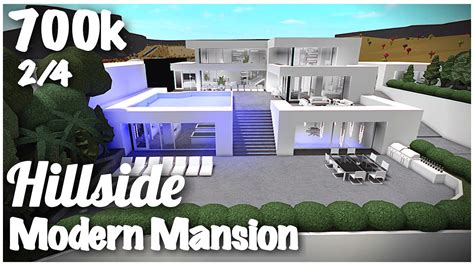 Hillside Mansion Modern K Speedbuild Bloxburg Roblox Youtube