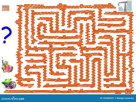 Logic Puzzle Game With Labyrinth For Children And Adults Help The