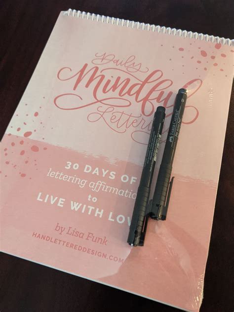 Daily Mindful Lettering Book Hand Lettered Design Llc