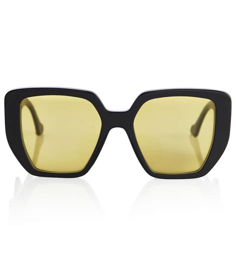 Gucci Oversized Square Sunglasses In Black Modesens
