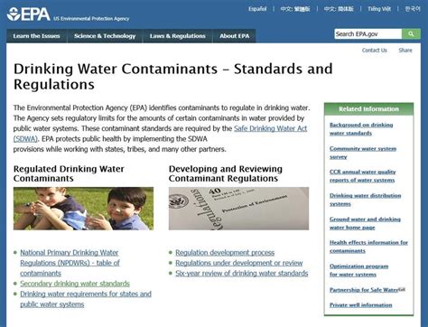Epa Drinking Water Contaminants Standards And Regulations Are A Good