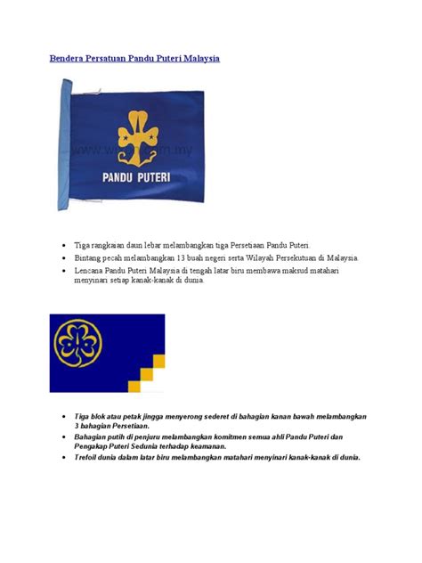 Bendera kecil(pennant) pandu puteri yang ditetapkan oleh persatuan pandu puteri malaysia. Bendera Persatuan Pandu Puteri Malaysia