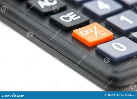 Orange Open And Close Button On Black Calculator Stock Photo Image Of