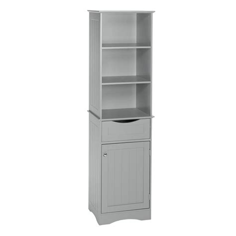 It features an impressive storage space divided between 4 shelves and 3 drawers. RiverRidge Home Ashland 16-1/2 in. W x 60 in. H Bathroom ...