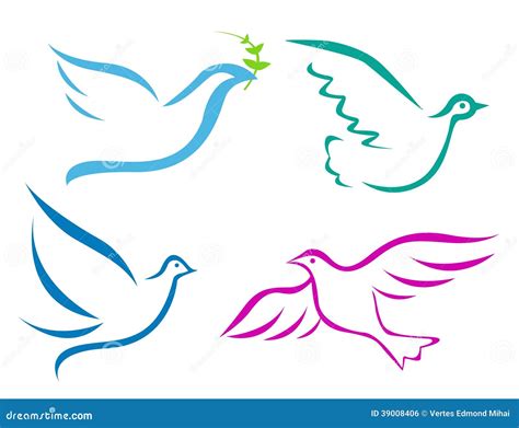 Flying Dove Stock Vector Image 39008406