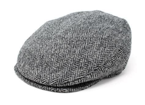 Hanna Hats Irish Tweed Flat Cap For Mens Donegal Vintage Grey