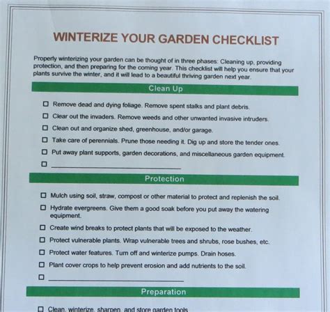 Garden Winterization Checklistgarden Plannergarden Chore Tracker