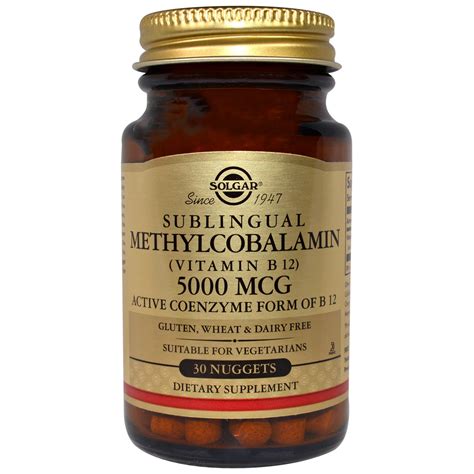 Solgar Methylcobalamin Vitamin B12 5000 Mcg 30 Nuggets