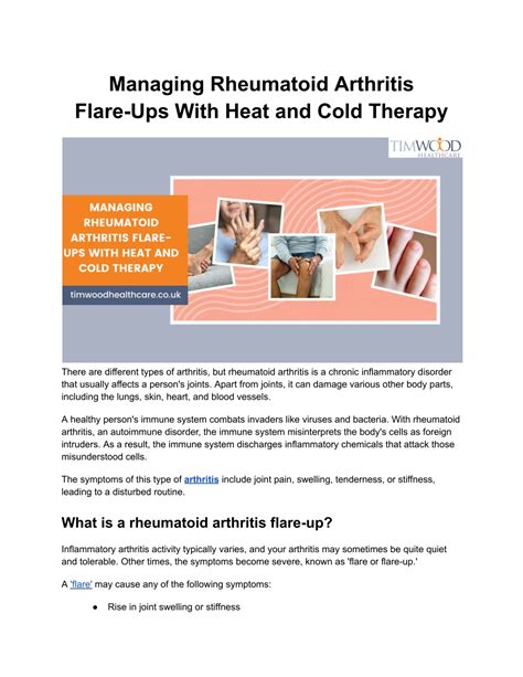 Ppt Managing Rheumatoid Arthritis Flare Ups With Heat And Cold