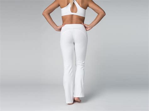 Pantalon De Yoga Chic Coton Bio Et Lycra Blanc V Tements De Yoga Femme Boutique Yoga