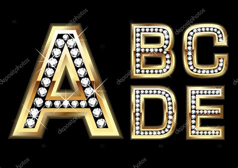 Set Letras De Oro Diamante A E Stock Vector By ©deskcube 10389658